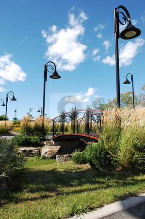 To use this stock image in your creative project, please select the size you need over to the right and click the "Add to Cart" button.
Your downloaded image will come with the Cutcaster watermark removed so don’t worry about the watermark you see on this page. Nice park in the city. stock photo, A nice park in front of a hotel in Montreal on a beautiful sunny day with
an bridge over a small creek. by Horst Petzold