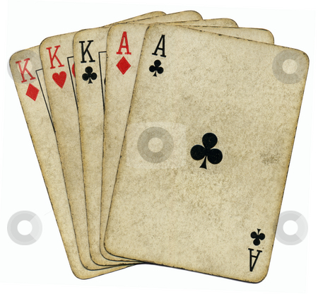 To use this stock image in your creative project, please select the size you need over to the right and click the "Add to Cart" button.
Your downloaded image will come with the Cutcaster watermark removed so don’t worry about the watermark you see on this page. Full house aces and Kings vintage poker cards isolated over white. stock photo, Full house aces and Kings vintage poker cards isolated over white. by Stephen Rees