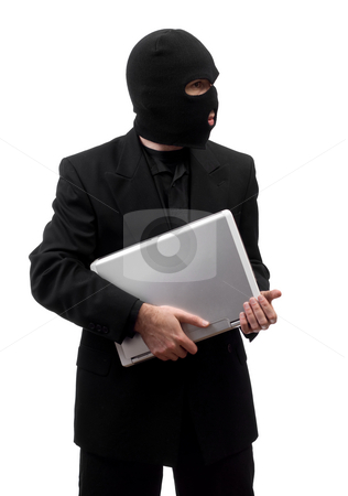 To use this stock image in your creative project, please select the size you need over to the right and click the "Add to Cart" button.
Your downloaded image will come with the Cutcaster watermark removed so don’t worry about the watermark you see on this page. Thief Stealing Laptop stock photo, A thief wearing a suit is stealing a laptop, isolated against a white background by Richard Nelson