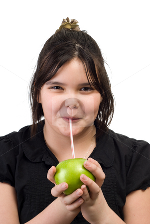 To use this stock image in your creative project, please select the size you need over to the right and click the "Add to Cart" button.
Your downloaded image will come with the Cutcaster watermark removed so don’t worry about the watermark you see on this page. Healthy Lifestyle Concept stock photo, Concept image of a young girl living a healthy lifestyle, by drink fresh apple juice, isolated against a white background by Richard Nelson