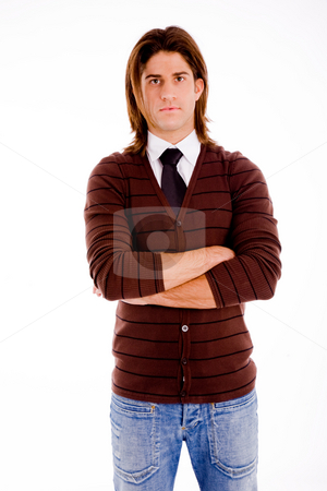 To use this stock image in your creative project, please select the size you need over to the right and click the "Add to Cart" button.
Your downloaded image will come with the Cutcaster watermark removed so don’t worry about the watermark you see on this page. Student man with folded hands stock photo, Front view of man with folded hands on an isolated white background by Imagery Majestic
