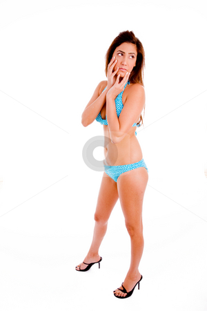 To use this stock image in your creative project, please select the size you need over to the right and click the "Add to Cart" button.
Your downloaded image will come with the Cutcaster watermark removed so don’t worry about the watermark you see on this page. Sexy woman holding her face stock photo, Side view of sexy woman holding her face against white background by Imagery Majestic