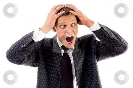 To use this stock image in your creative project, please select the size you need over to the right and click the "Add to Cart" button.
Your downloaded image will come with the Cutcaster watermark removed so don’t worry about the watermark you see on this page. View of shocked professional person stock photo, View of shocked professional person on an isolated background by Imagery Majestic