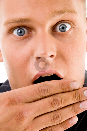 To use this stock image in your creative project, please select the size you need over to the right and click the "Add to Cart" button.
Your downloaded image will come with the Cutcaster watermark removed so don’t worry about the watermark you see on this page. Shocked young guy stock photo, Shocked young guy on an isolated white background by Imagery Majestic