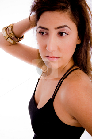 To use this stock image in your creative project, please select the size you need over to the right and click the "Add to Cart" button.
Your downloaded image will come with the Cutcaster watermark removed so don’t worry about the watermark you see on this page. Side view of young woman looking aside stock photo, Side view of young woman looking aside on an isolated background by Imagery Majestic