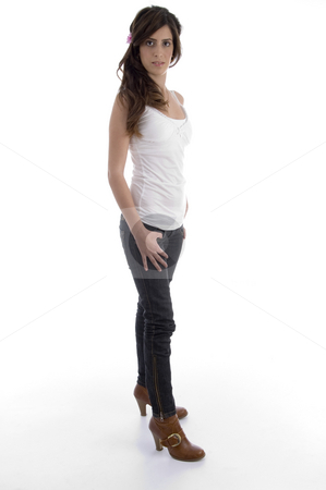 To use this stock image in your creative project, please select the size you need over to the right and click the "Add to Cart" button.
Your downloaded image will come with the Cutcaster watermark removed so don’t worry about the watermark you see on this page. Standing glamorous woman stock photo, Standing glamorous woman with white background by Imagery Majestic