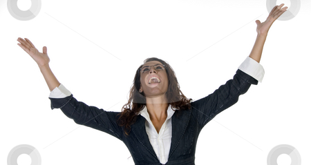 To use this stock image in your creative project, please select the size you need over to the right and click the "Add to Cart" button.
Your downloaded image will come with the Cutcaster watermark removed so don’t worry about the watermark you see on this page. Happiest female stock photo, Happiest female against white background by Imagery Majestic