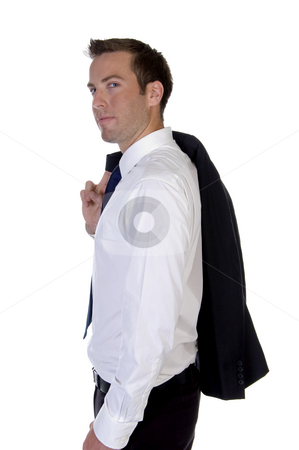To use this stock image in your creative project, please select the size you need over to the right and click the "Add to Cart" button.
Your downloaded image will come with the Cutcaster watermark removed so don’t worry about the watermark you see on this page. Man posing with his coat stock photo, Man posing with his coat with white background by Imagery Majestic
