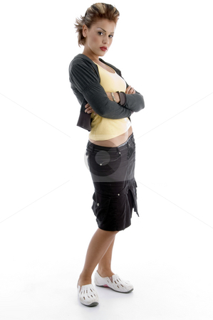 To use this stock image in your creative project, please select the size you need over to the right and click the "Add to Cart" button.
Your downloaded image will come with the Cutcaster watermark removed so don’t worry about the watermark you see on this page. Standing glamorous woman stock photo, Standing glamorous woman on an isolated white background by Imagery Majestic