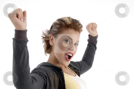 To use this stock image in your creative project, please select the size you need over to the right and click the "Add to Cart" button.
Your downloaded image will come with the Cutcaster watermark removed so don’t worry about the watermark you see on this page. Successful young female stock photo, Successful young female with white background by Imagery Majestic