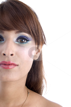 To use this stock image in your creative project, please select the size you need over to the right and click the "Add to Cart" button.
Your downloaded image will come with the Cutcaster watermark removed so don’t worry about the watermark you see on this page. Half length of woman's face stock photo, Half length of woman's face on an isolated white background by Imagery Majestic