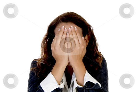To use this stock image in your creative project, please select the size you need over to the right and click the "Add to Cart" button.
Your downloaded image will come with the Cutcaster watermark removed so don’t worry about the watermark you see on this page. Lady hiding her face stock photo, Lady hiding her face on an isolated white background by Imagery Majestic
