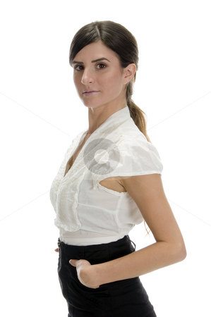 To use this stock image in your creative project, please select the size you need over to the right and click the "Add to Cart" button.
Your downloaded image will come with the Cutcaster watermark removed so don’t worry about the watermark you see on this page. Glamorous woman putting her hand in pocket stock photo, Glamorous woman putting her hand in pocket against white background by Imagery Majestic