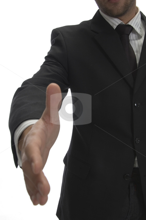 To use this stock image in your creative project, please select the size you need over to the right and click the "Add to Cart" button.
Your downloaded image will come with the Cutcaster watermark removed so don’t worry about the watermark you see on this page. Businessman offering handshake stock photo, Businessman offering handshake on an isolated background by Imagery Majestic