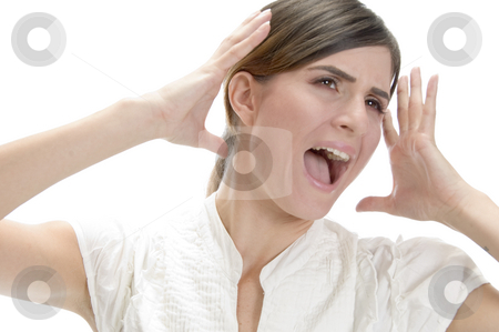 To use this stock image in your creative project, please select the size you need over to the right and click the "Add to Cart" button.
Your downloaded image will come with the Cutcaster watermark removed so don’t worry about the watermark you see on this page. Shouting young lady stock photo, Shouting young lady on an isolated background by Imagery Majestic