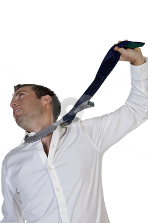 To use this stock image in your creative project, please select the size you need over to the right and click the "Add to Cart" button.
Your downloaded image will come with the Cutcaster watermark removed so don’t worry about the watermark you see on this page. Businessman hanging himself to his tie stock photo, Businessman hanging himself to his tie with white background by Imagery Majestic