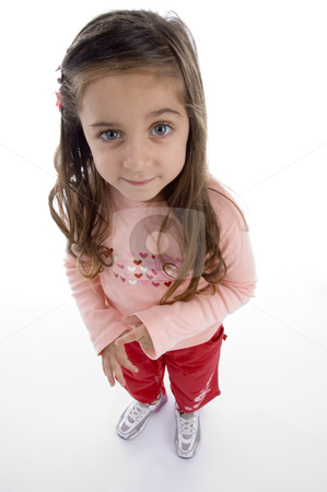 To use this stock image in your creative project, please select the size you need over to the right and click the "Add to Cart" button.
Your downloaded image will come with the Cutcaster watermark removed so don’t worry about the watermark you see on this page. Standing cute little girl stock photo, Standing cute little girl against white background by Imagery Majestic