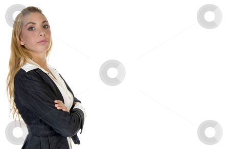 To use this stock image in your creative project, please select the size you need over to the right and click the "Add to Cart" button.
Your downloaded image will come with the Cutcaster watermark removed so don’t worry about the watermark you see on this page. Stylish pose of businessperson stock photo, Stylish pose of businessperson on an isolated background by Imagery Majestic