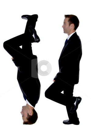 To use this stock image in your creative project, please select the size you need over to the right and click the "Add to Cart" button.
Your downloaded image will come with the Cutcaster watermark removed so don’t worry about the watermark you see on this page. Side view of double businessman stock photo, Side view of double businessman on an isolated white background by Imagery Majestic
