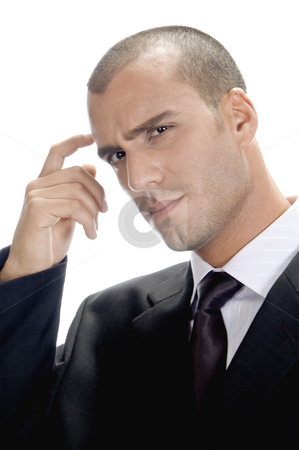 To use this stock image in your creative project, please select the size you need over to the right and click the "Add to Cart" button.
Your downloaded image will come with the Cutcaster watermark removed so don’t worry about the watermark you see on this page. Handsome man thinking stock photo, Handsome man thinking against white background by Imagery Majestic