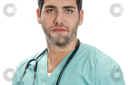 To use this stock image in your creative project, please select the size you need over to the right and click the "Add to Cart" button.
Your downloaded image will come with the Cutcaster watermark removed so don’t worry about the watermark you see on this page. Young handsome doctor stock photo, Young handsome doctor on an isolated background by Imagery Majestic