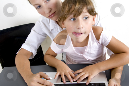 To use this stock image in your creative project, please select the size you need over to the right and click the "Add to Cart" button.
Your downloaded image will come with the Cutcaster watermark removed so don’t worry about the watermark you see on this page. American mother with daughter stock photo, American mother with daughter working on laptop by Imagery Majestic