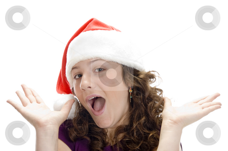 To use this stock image in your creative project, please select the size you need over to the right and click the "Add to Cart" button.
Your downloaded image will come with the Cutcaster watermark removed so don’t worry about the watermark you see on this page. Female with santa cap stock photo, Female with santa cap against white background by Imagery Majestic