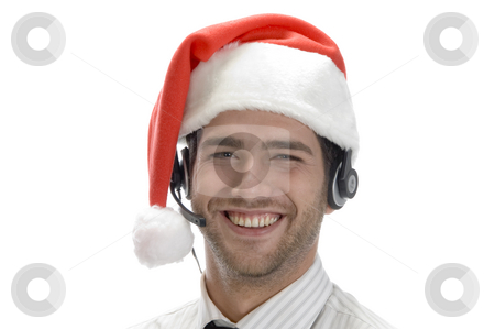 To use this stock image in your creative project, please select the size you need over to the right and click the "Add to Cart" button.
Your downloaded image will come with the Cutcaster watermark removed so don’t worry about the watermark you see on this page. Happy businessman posing with headset stock photo, Happy businessman posing with headset isolated on white background by Imagery Majestic