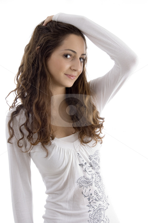 To use this stock image in your creative project, please select the size you need over to the right and click the "Add to Cart" button.
Your downloaded image will come with the Cutcaster watermark removed so don’t worry about the watermark you see on this page. Portrait of beautiful young fashionable girl posing stock photo, Portrait of beautiful young fashionable girl posing with white background by Imagery Majestic