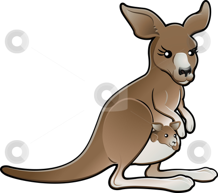 To use this stock image in your creative project, please select the size you need over to the right and click the "Add to Cart" button.
Your downloaded image will come with the Cutcaster watermark removed so don’t worry about the watermark you see on this page. Cute Vector Kangaroo Illustration stock vector clipart, A cute vector illustration of a kangaroo with a joey in its pouch by Christos Georghiou