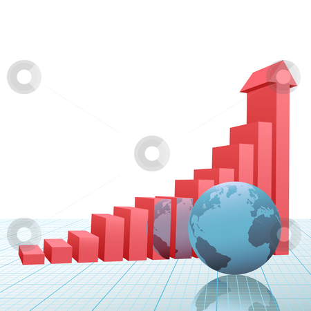 To use this stock image in your creative project, please select the size you need over to the right and click the "Add to Cart" button.
Your downloaded image will come with the Cutcaster watermark removed so don’t worry about the watermark you see on this page. Progress bar chart up arrow earth on graph paper stock vector clipart, A 3D Financial Bar Chart on graph paper with up arrow predicting success and growth and earth reflected. by Michael Brown