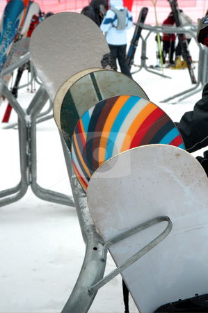To use this stock image in your creative project, please select the size you need over to the right and click the "Add to Cart" button.
Your downloaded image will come with the Cutcaster watermark removed so don’t worry about the watermark you see on this page. Snowboards and Rack stock photo, Many snowboards lined against a rack outside in the snow at a California ski resort. by Lynn Bendickson
