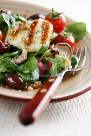 To use this stock image in your creative project, please select the size you need over to the right and click the "Add to Cart" button.
Your downloaded image will come with the Cutcaster watermark removed so don’t worry about the watermark you see on this page. Salad de luxe stock photo, Mediterranean type salad with cherry-tomatoes,baby-spinach,rocket,oyster mushrooms,wallnuts, sundried tomatos and grilled goats cheese by Liv Friis-Larsen