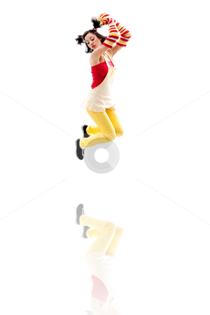 To use this stock image in your creative project, please select the size you need over to the right and click the "Add to Cart" button.
Your downloaded image will come with the Cutcaster watermark removed so don’t worry about the watermark you see on this page. Jumping girl stock photo, Latina girl wearing red yellow clothes jumping with reflection, isolated by Paul Hakimata