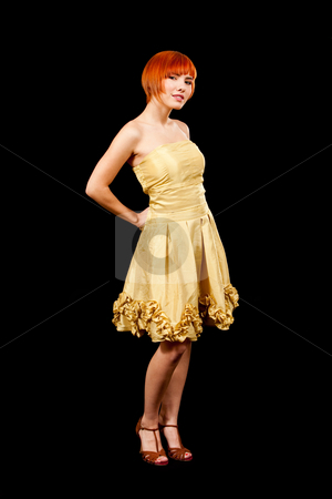 To use this stock image in your creative project, please select the size you need over to the right and click the "Add to Cart" button.
Your downloaded image will come with the Cutcaster watermark removed so don’t worry about the watermark you see on this page. Redhead in yellow dress stock photo, Beautiful Caucasian redhead woman in yellow cocktail dress, isolated by Paul Hakimata