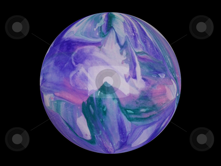 To use this stock image in your creative project, please select the size you need over to the right and click the "Add to Cart" button.
Your downloaded image will come with the Cutcaster watermark removed so don’t worry about the watermark you see on this page. Blue Marble stock photo, Blue and purple abstract, swirled globe against a black background by Sandra Fann