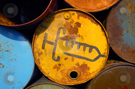 To use this stock image in your creative project, please select the size you need over to the right and click the "Add to Cart" button.
Your downloaded image will come with the Cutcaster watermark removed so don’t worry about the watermark you see on this page. Syringe barrel stock photo, The end of an old oil drum, stacked up with others, waiting to be used as a waste bin at a music festival. This bin for used syringes. by Alistair Scott