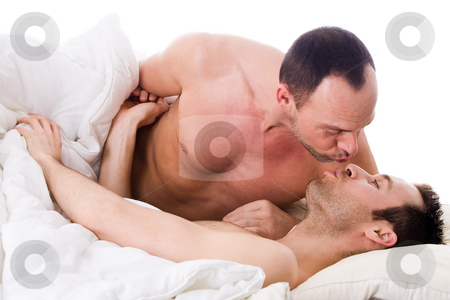 To use this stock image in your creative project, please select the size you need over to the right and click the "Add to Cart" button.
Your downloaded image will come with the Cutcaster watermark removed so don’t worry about the watermark you see on this page. He gets his kiss stock photo, Happy homo couple in a white bed taking care of his boyfriend by Frenk and Danielle Kaufmann