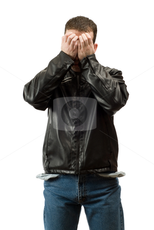 To use this stock image in your creative project, please select the size you need over to the right and click the "Add to Cart" button.
Your downloaded image will come with the Cutcaster watermark removed so don’t worry about the watermark you see on this page. Broke Unemployed Man stock photo, A broke unemployed man is covering his face in embarrassment, isolated against a white background by Richard Nelson