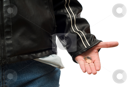 To use this stock image in your creative project, please select the size you need over to the right and click the "Add to Cart" button.
Your downloaded image will come with the Cutcaster watermark removed so don’t worry about the watermark you see on this page. Little Change stock photo, Closeup view of someone showing the little bit of money left in their pocket, isolated against a white background by Richard Nelson