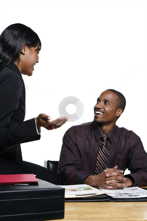 To use this stock image in your creative project, please select the size you need over to the right and click the "Add to Cart" button.
Your downloaded image will come with the Cutcaster watermark removed so don’t worry about the watermark you see on this page. Business Colleagues Laughing stock photo, Male and female business colleagues laughing as they chat together. Vertical shot isolated against a white background. by Orange Line Media