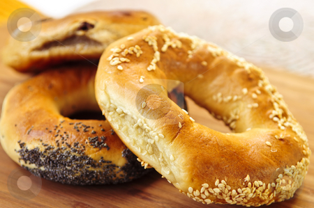 To use this stock image in your creative project, please select the size you need over to the right and click the "Add to Cart" button.
Your downloaded image will come with the Cutcaster watermark removed so don’t worry about the watermark you see on this page. Fresh bagels stock photo, Fresh assorted Montreal style bagels close up by Elena Elisseeva