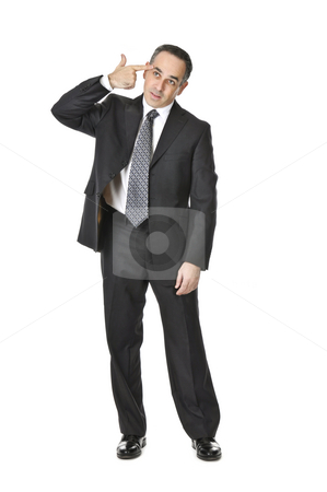 To use this stock image in your creative project, please select the size you need over to the right and click the "Add to Cart" button.
Your downloaded image will come with the Cutcaster watermark removed so don’t worry about the watermark you see on this page. Businessman on white background stock photo, Businessman in a suit gesturing suicide isolated on white background by Elena Elisseeva