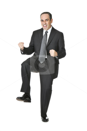 To use this stock image in your creative project, please select the size you need over to the right and click the "Add to Cart" button.
Your downloaded image will come with the Cutcaster watermark removed so don’t worry about the watermark you see on this page. Businessman on white background stock photo, Triumphant businessman in a suit isolated on white background by Elena Elisseeva