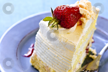 To use this stock image in your creative project, please select the size you need over to the right and click the "Add to Cart" button.
Your downloaded image will come with the Cutcaster watermark removed so don’t worry about the watermark you see on this page. Slice of strawberry meringue cake stock photo, Slice of strawberry meringue cake on a plate by Elena Elisseeva