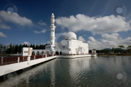 To use this stock image in your creative project, please select the size you need over to the right and click the "Add to Cart" button.
Your downloaded image will come with the Cutcaster watermark removed so don’t worry about the watermark you see on this page. Mosque stock photo, Floating Mosque by Jaggat Images