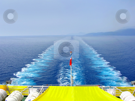 To use this stock image in your creative project, please select the size you need over to the right and click the "Add to Cart" button.
Your downloaded image will come with the Cutcaster watermark removed so don’t worry about the watermark you see on this page. Vessel trace on seawater stock photo, Water foam trace behind large passenger ship on adriatic sea by Julija Sapic