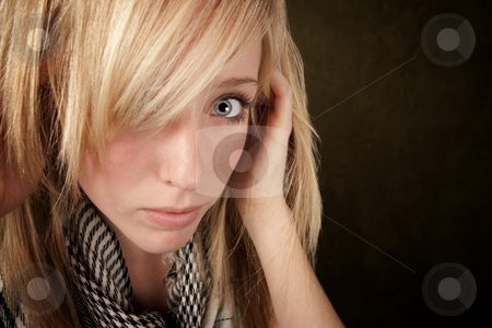 To use this stock image in your creative project, please select the size you need over to the right and click the "Add to Cart" button.
Your downloaded image will come with the Cutcaster watermark removed so don’t worry about the watermark you see on this page. Close up of pretty blonde woman stock photo, Close up of blonde girl focusing on her eye by Scott Griessel