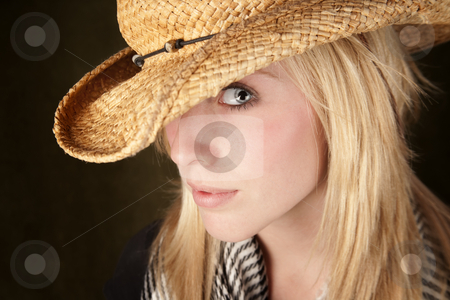 To use this stock image in your creative project, please select the size you need over to the right and click the "Add to Cart" button.
Your downloaded image will come with the Cutcaster watermark removed so don’t worry about the watermark you see on this page. Pretty blonde teenager in a cowboy hat stock photo, Blonde teenager wearing a straw cowboy hat by Scott Griessel