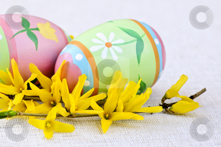 To use this stock image in your creative project, please select the size you need over to the right and click the "Add to Cart" button.
Your downloaded image will come with the Cutcaster watermark removed so don’t worry about the watermark you see on this page. Easter eggs stock photo, Easter eggs arrangement with yellow forsythia flowers by Elena Elisseeva